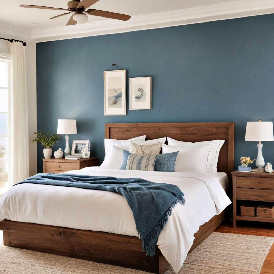 ocean blue accent wall