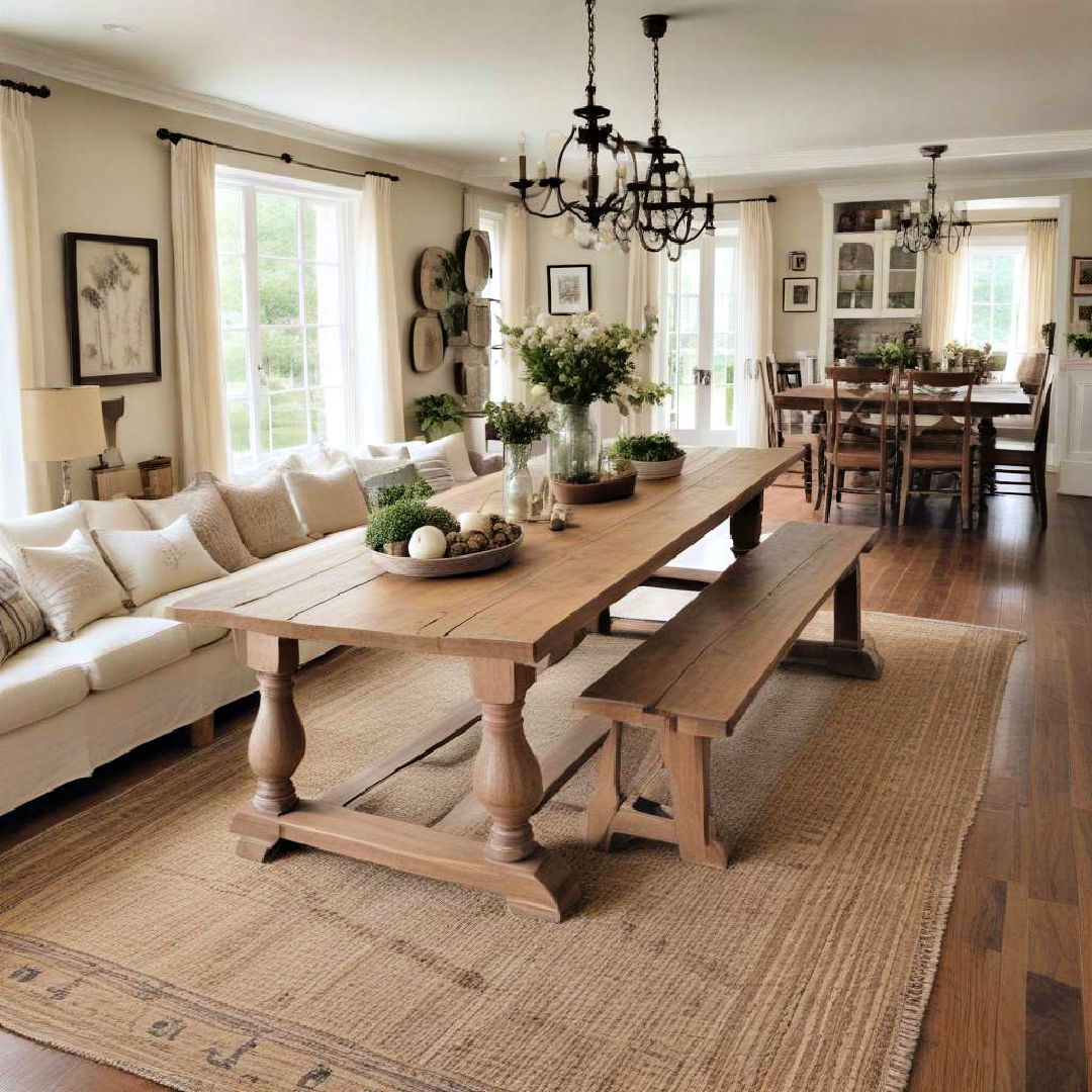 opt for a large farmhouse table