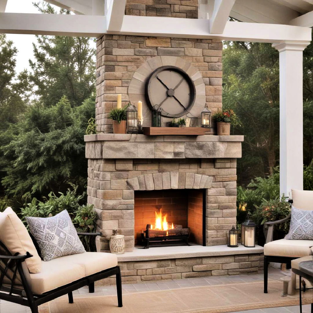 outdoor faux fireplace