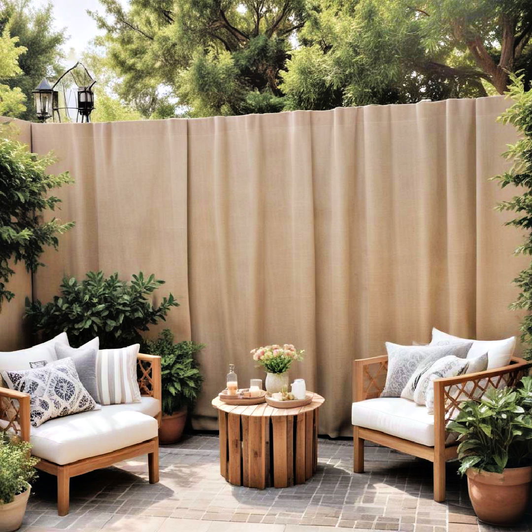 outdoor privacy fabric walls