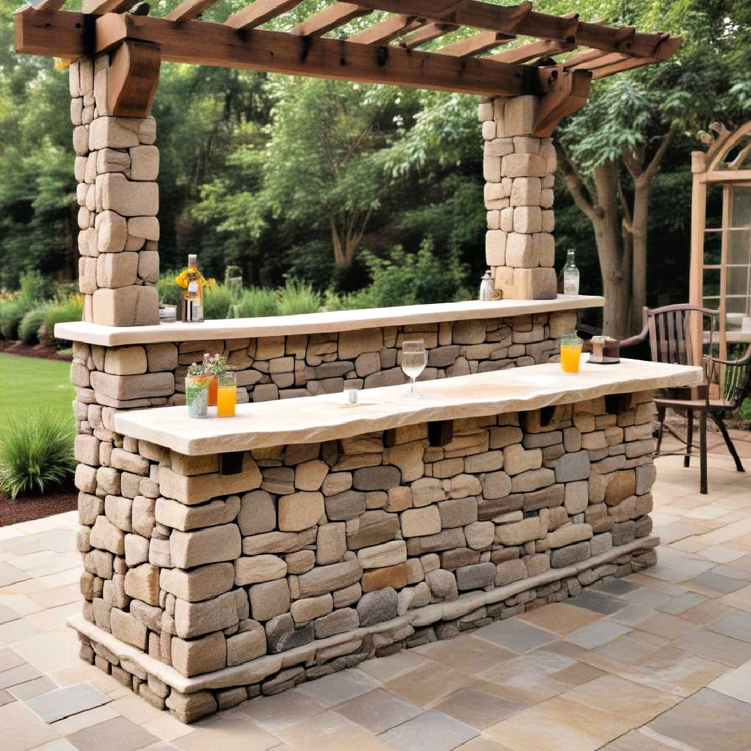 outdoor stone bar