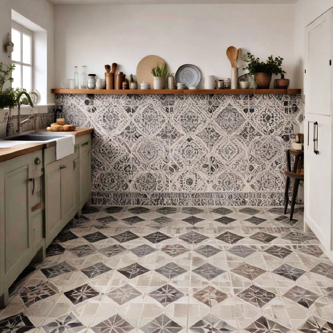 patterned floor tiles