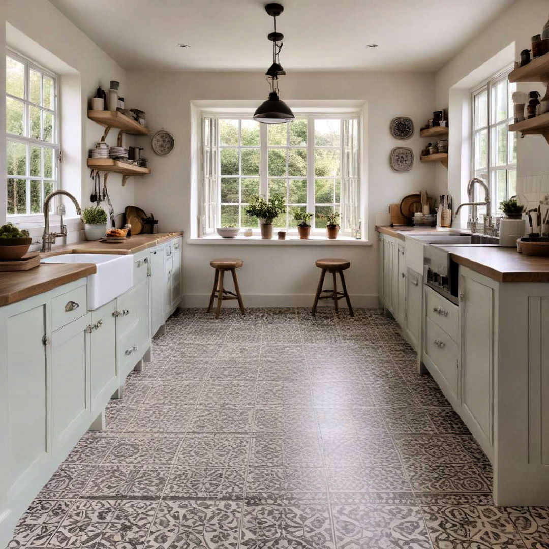 patterned floor tiles