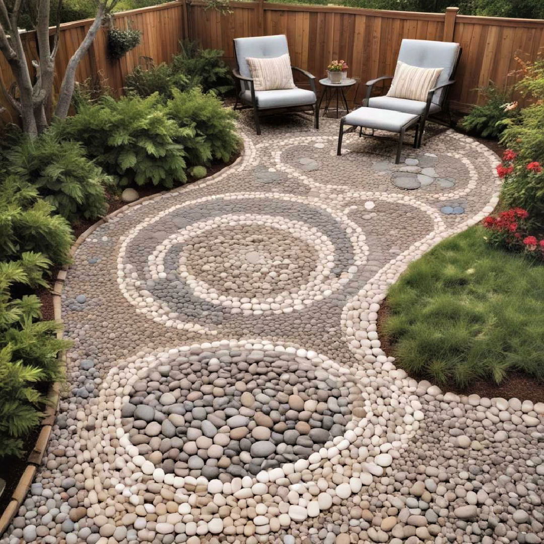 pebble mosaic patio