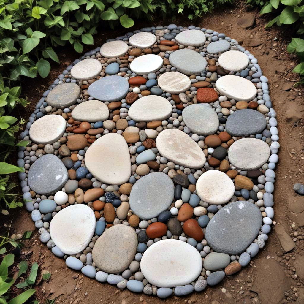 pebble mosaic stepping stones