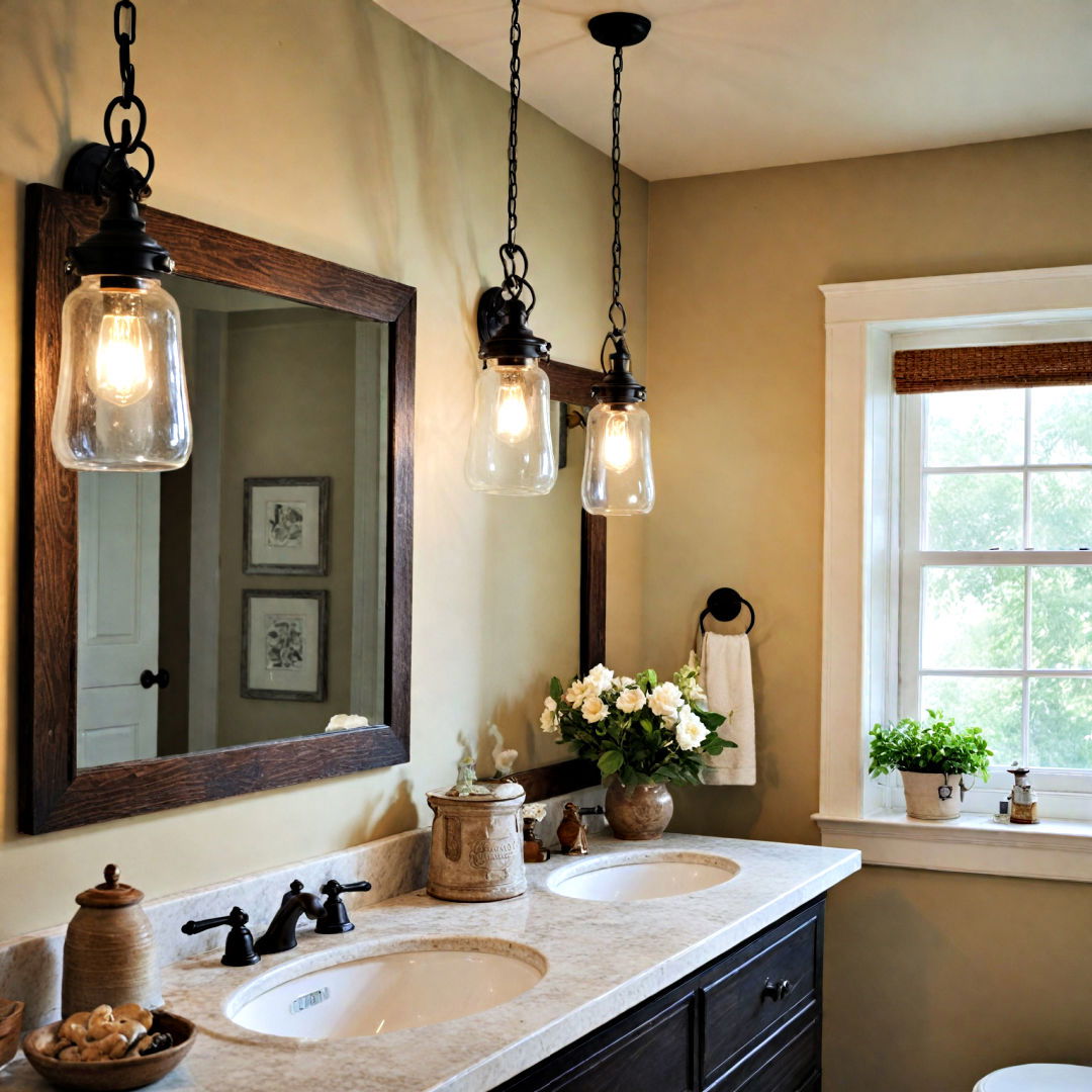 pendant lighting farmhouse bathroom