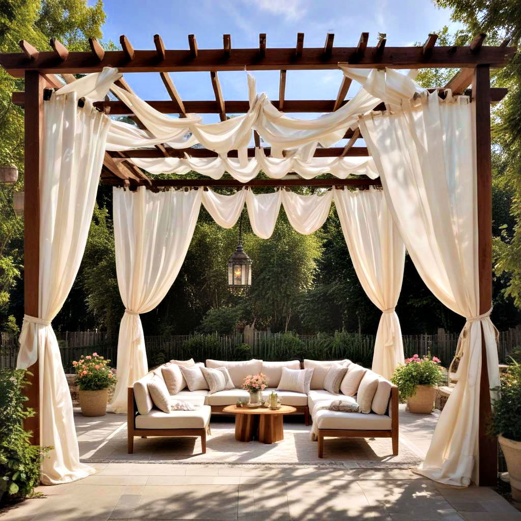 pergolas with drapes