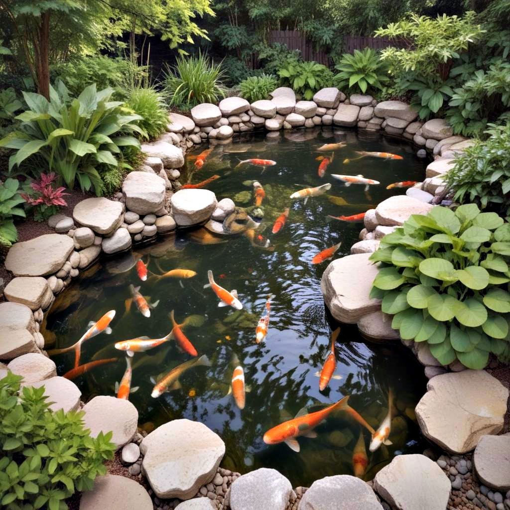 plant integrated koi pond