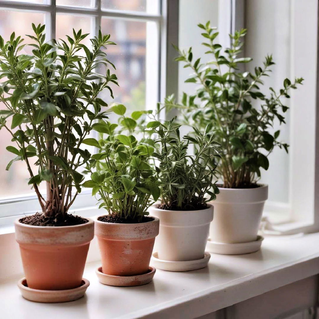 potted herbs