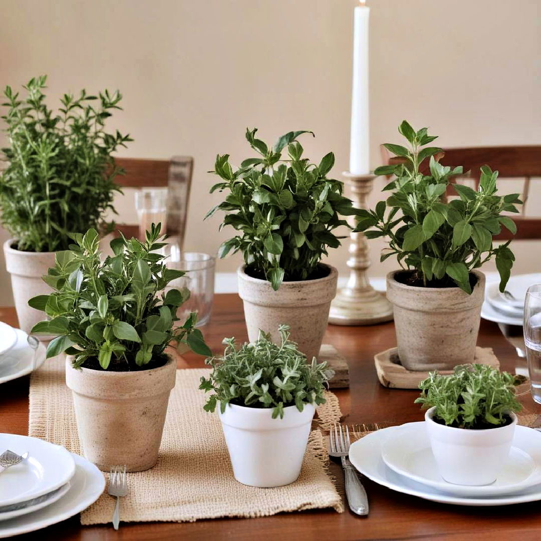 potted herbs