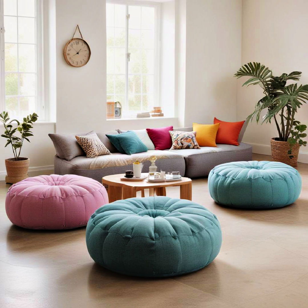 poufs and floor cushions