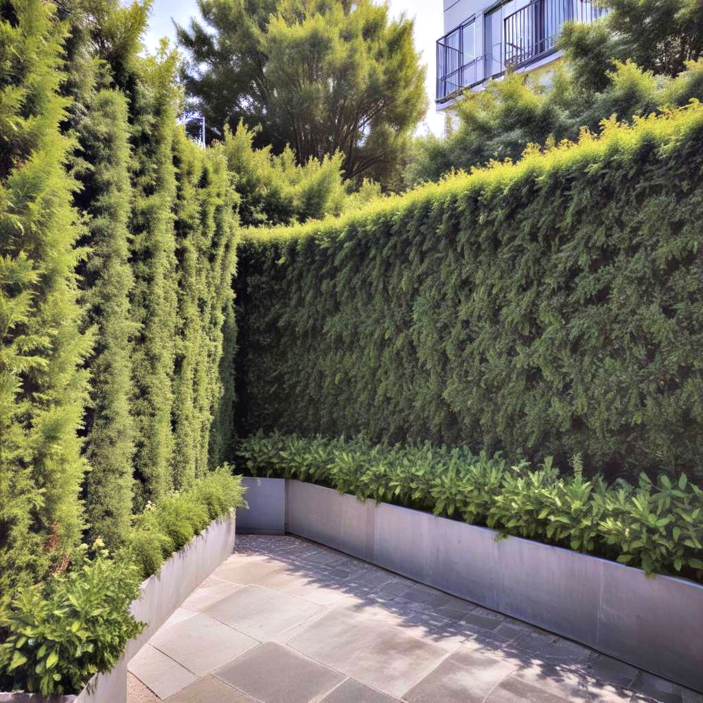 privacy hedges in containers