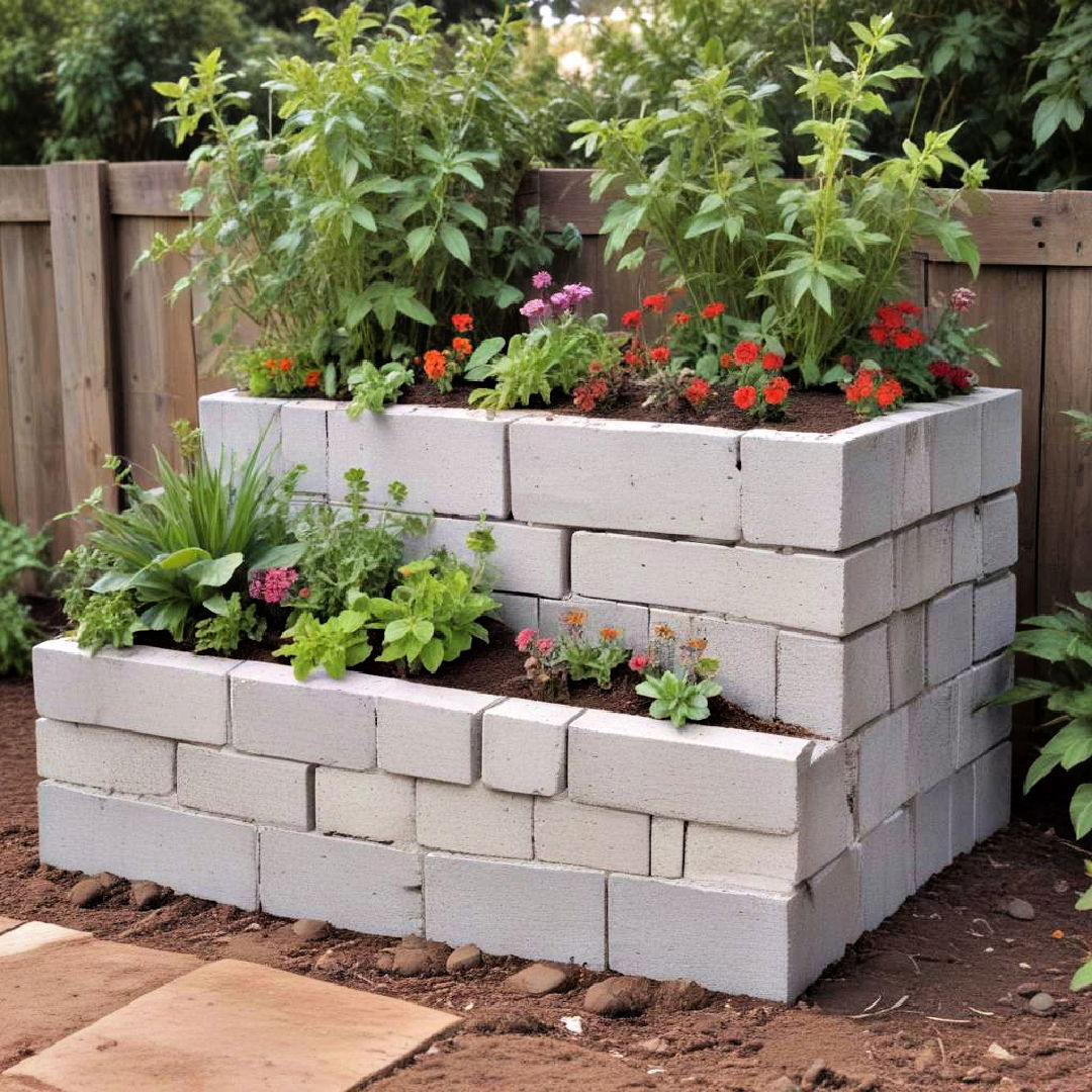 raised bed cinder block garden