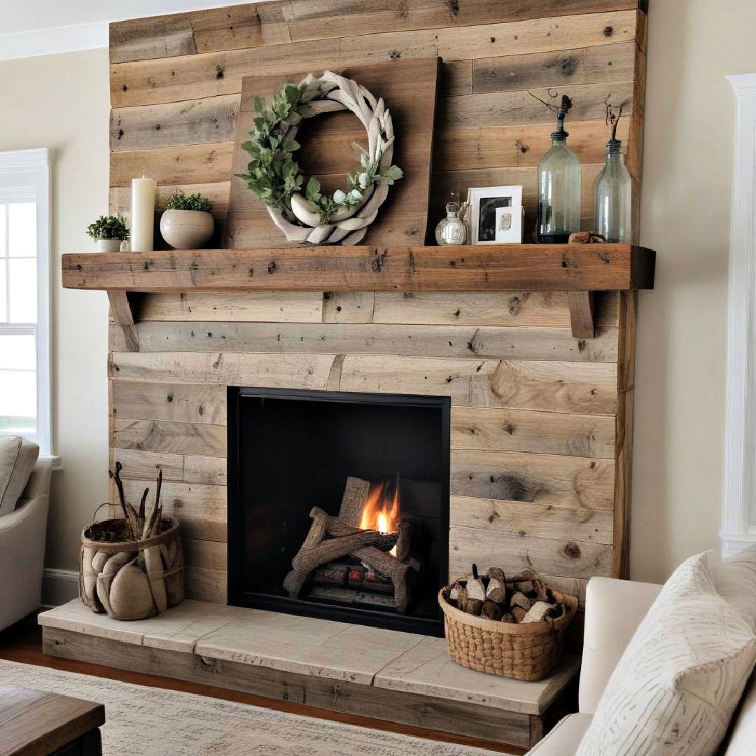 reclaimed wood mantel