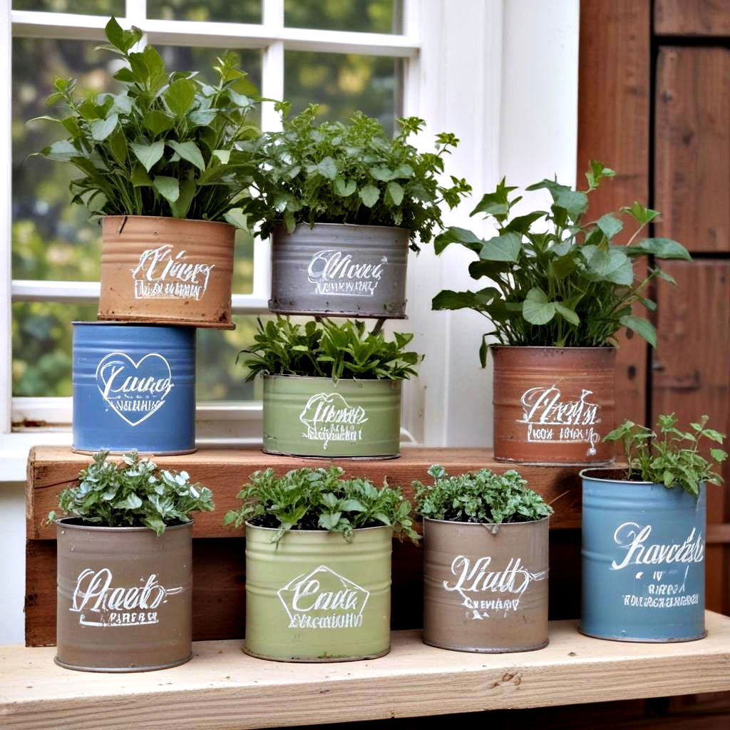 recycled can planters