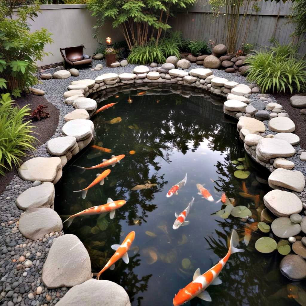 reflective koi pond