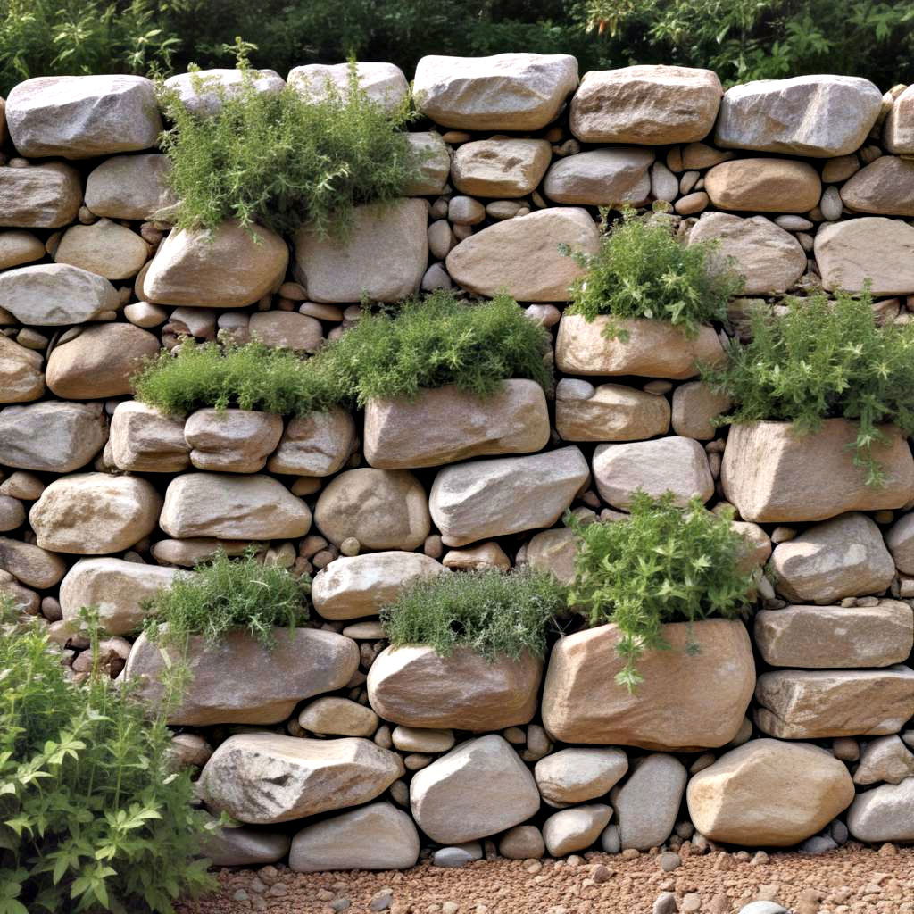 rock wall herb garden