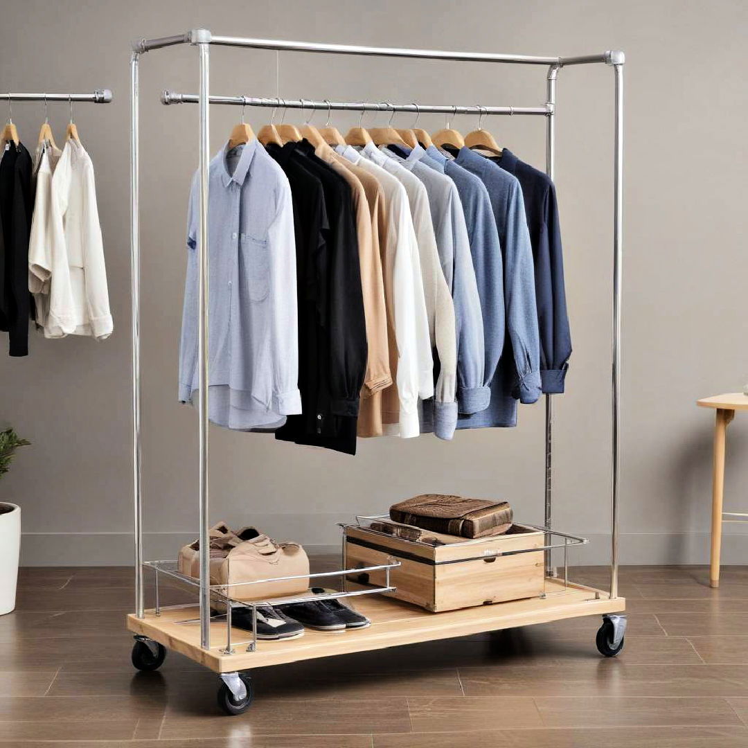 rolling clothing rack island