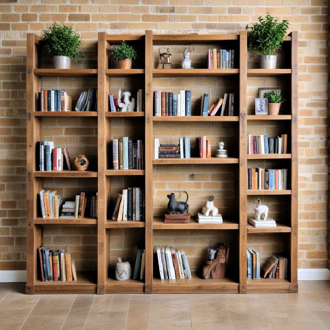 rustic bookshelves