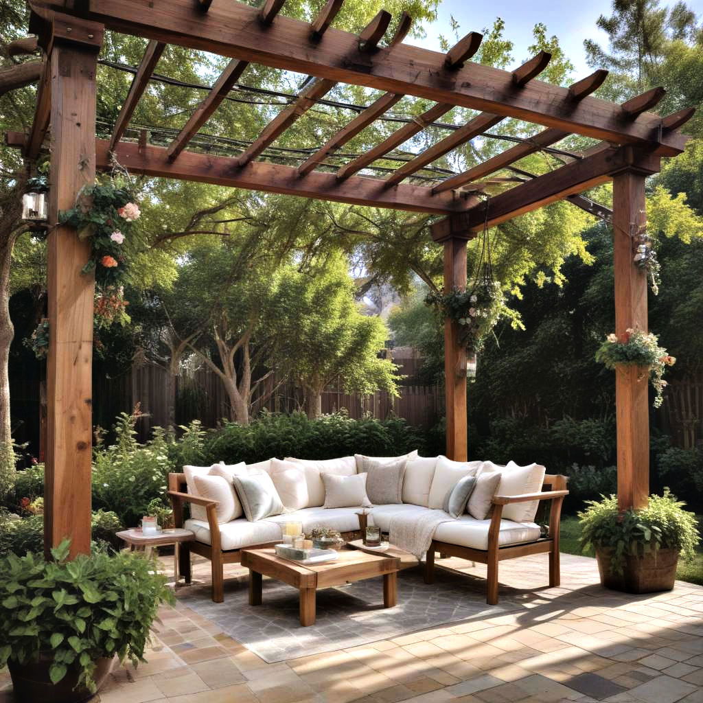 rustic pergolas for shaded comfort