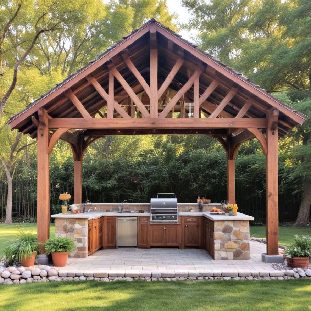 rustic wood pavilion