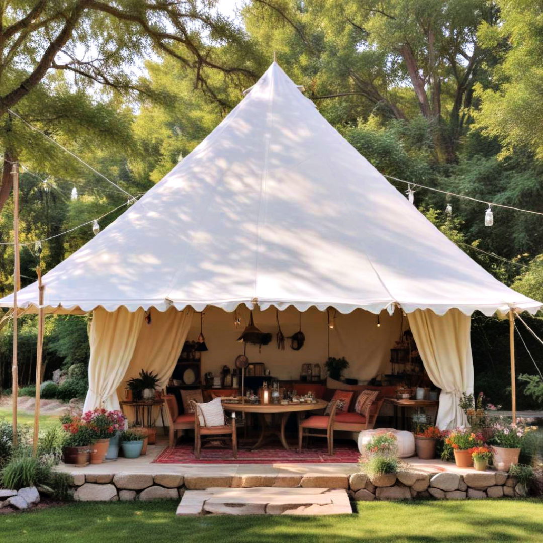 sailcloth tent for bohemian vibes