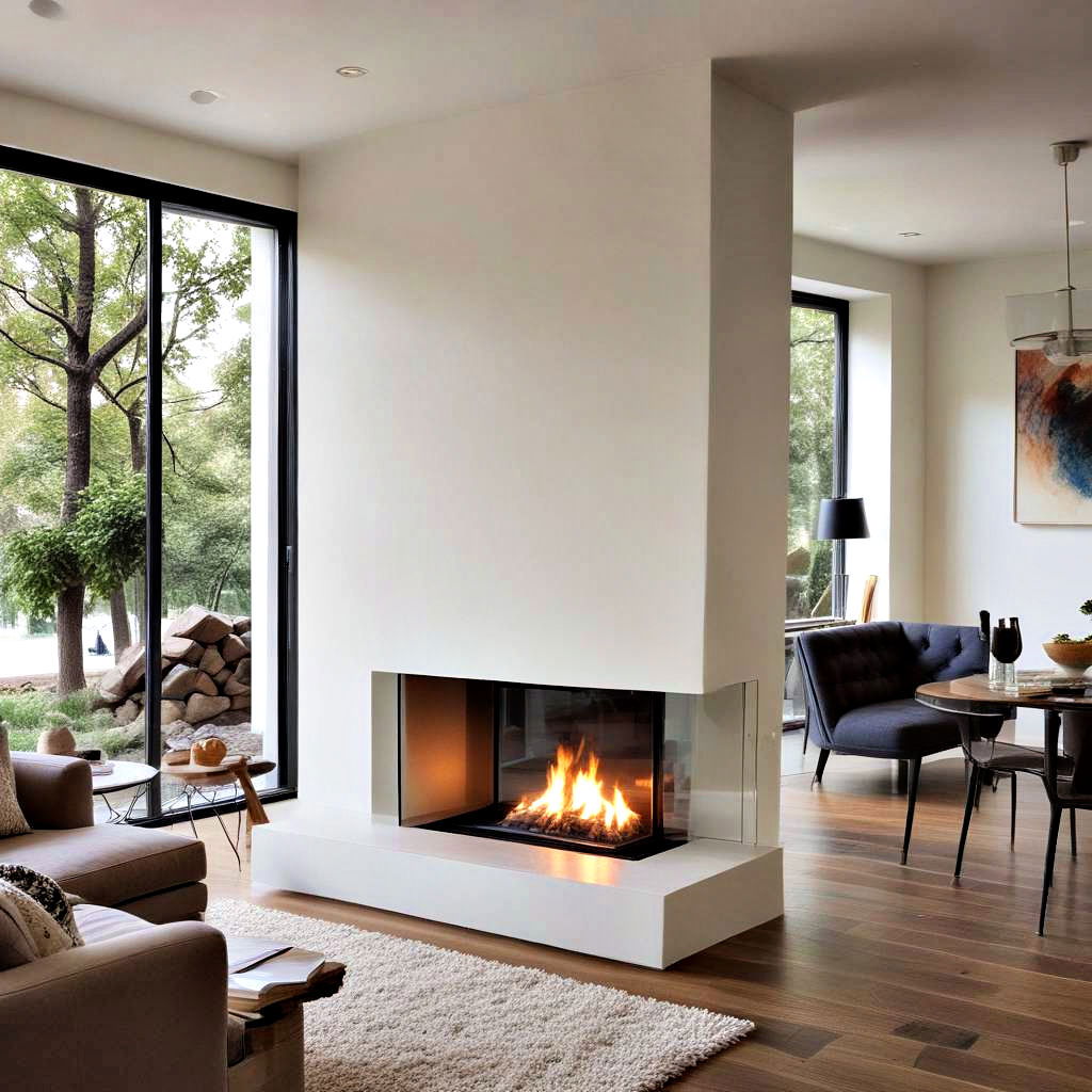 see through fireplace