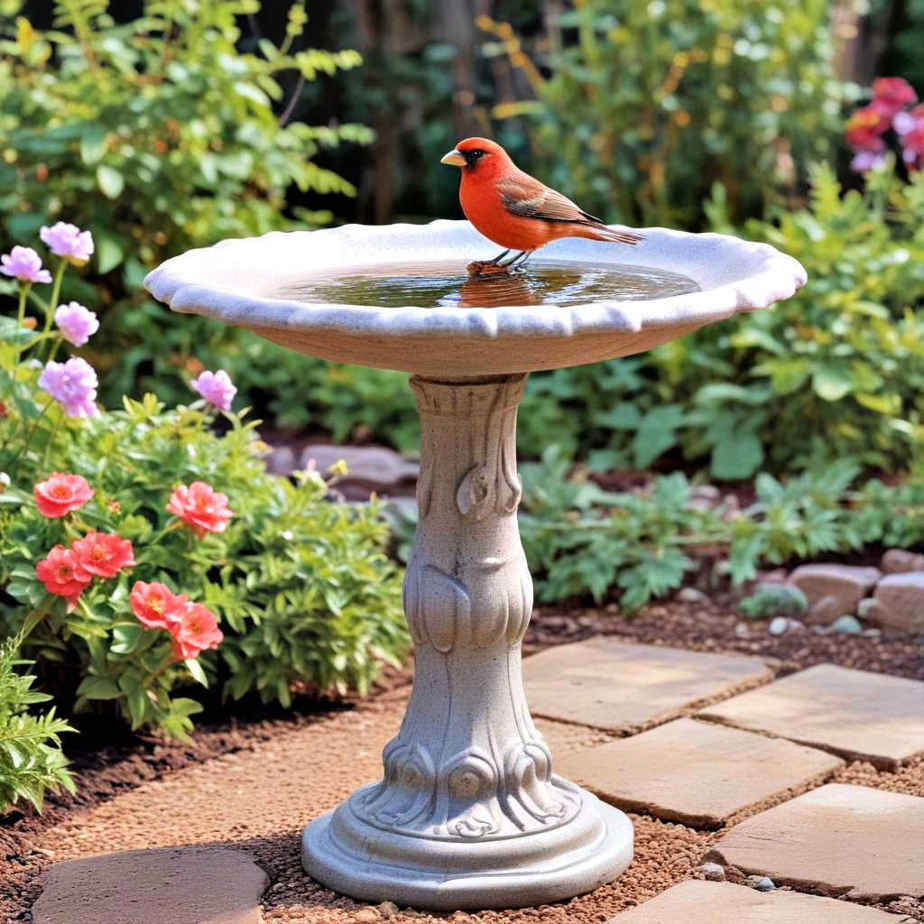 set up a bird bath