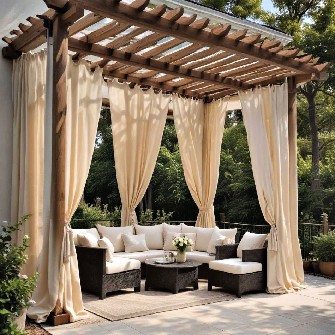 shade pergolas with drapes