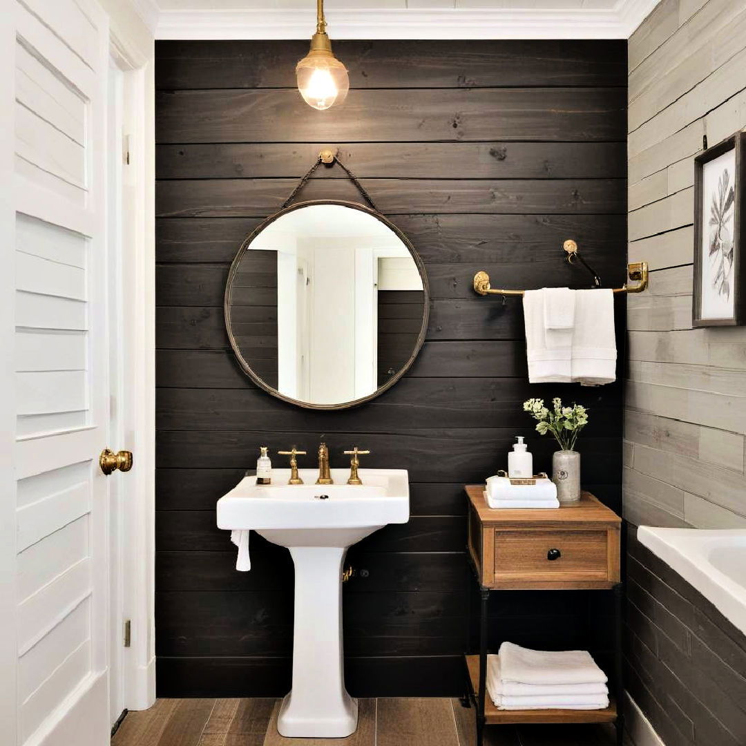 shiplap bathroom wall