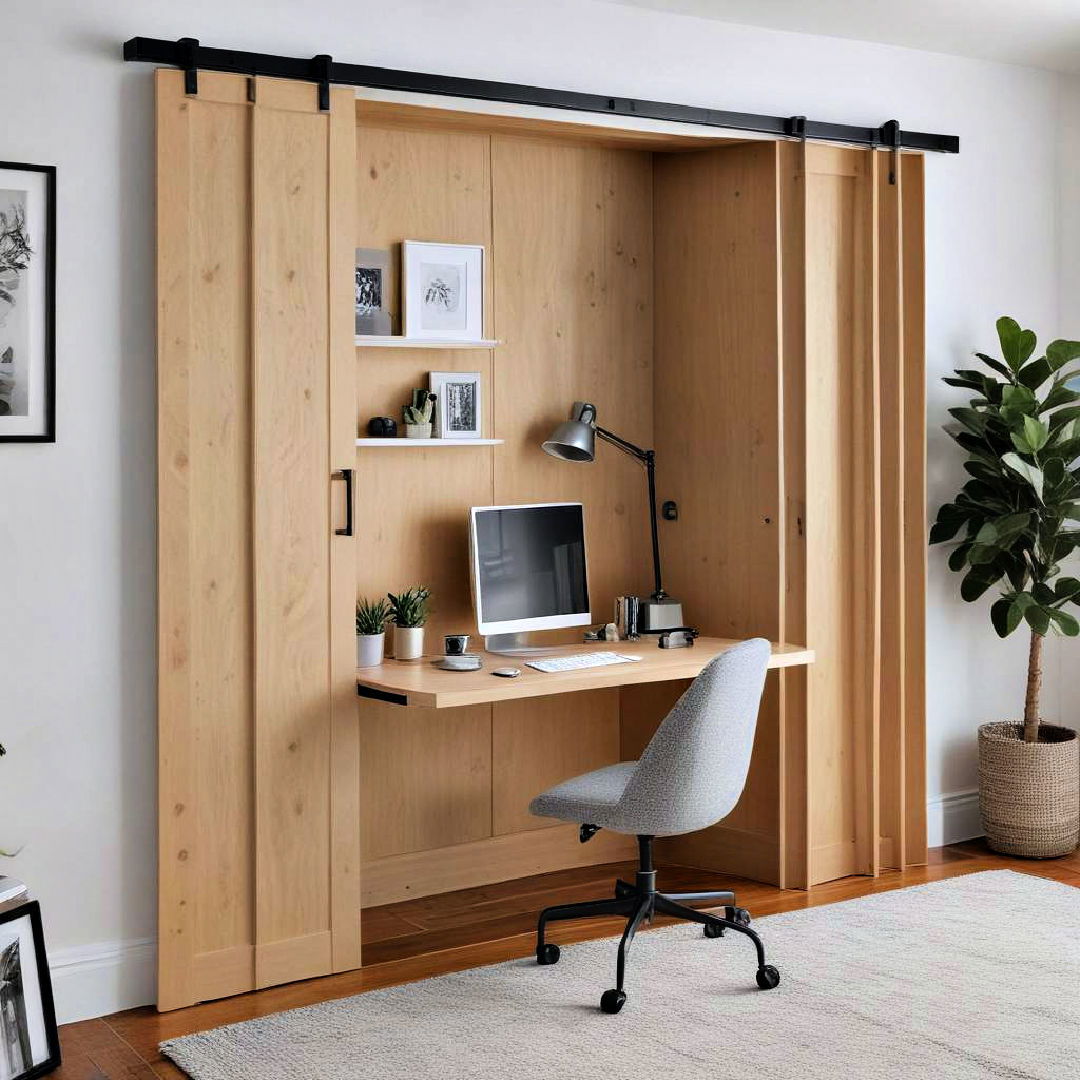 sliding door desk