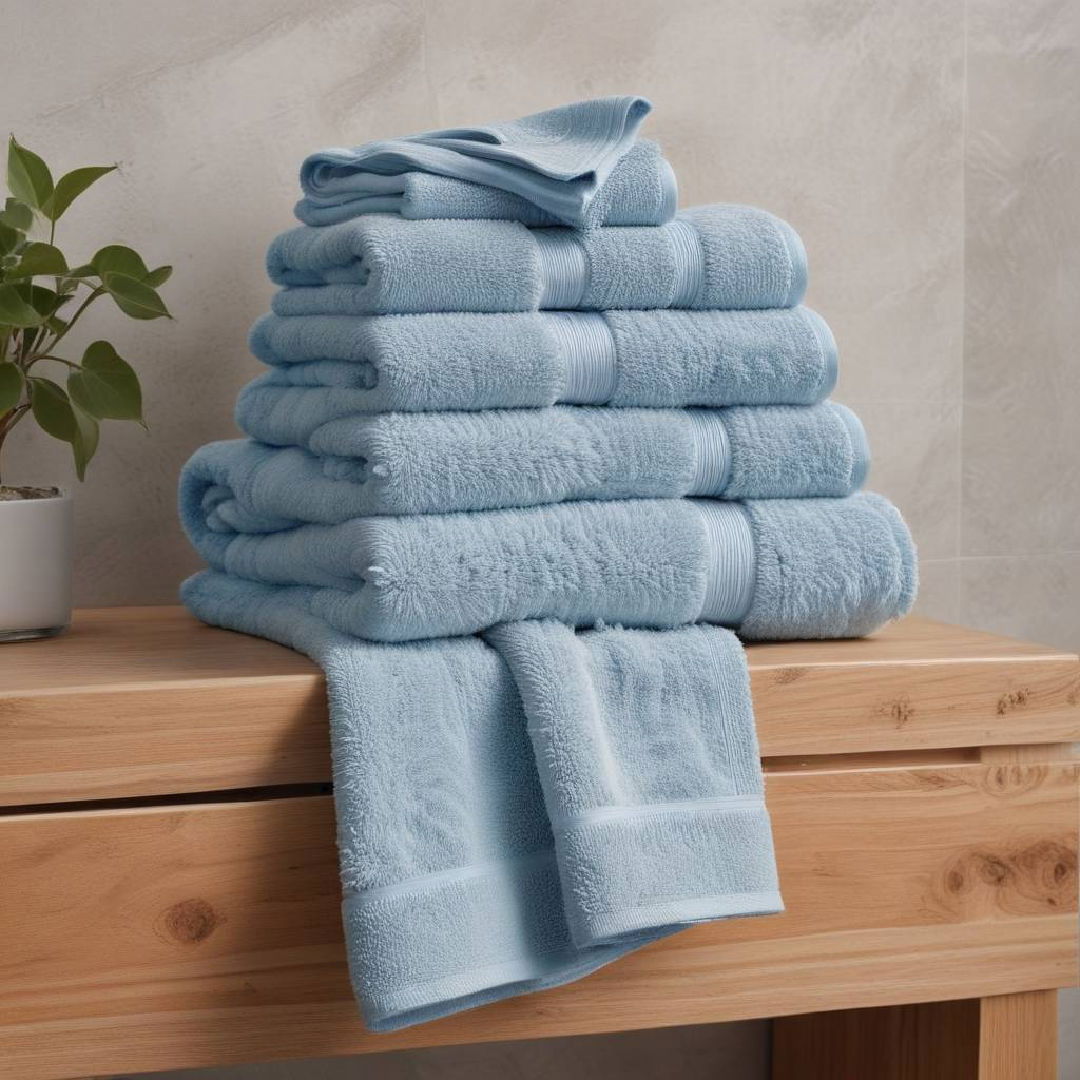 soft blue towels