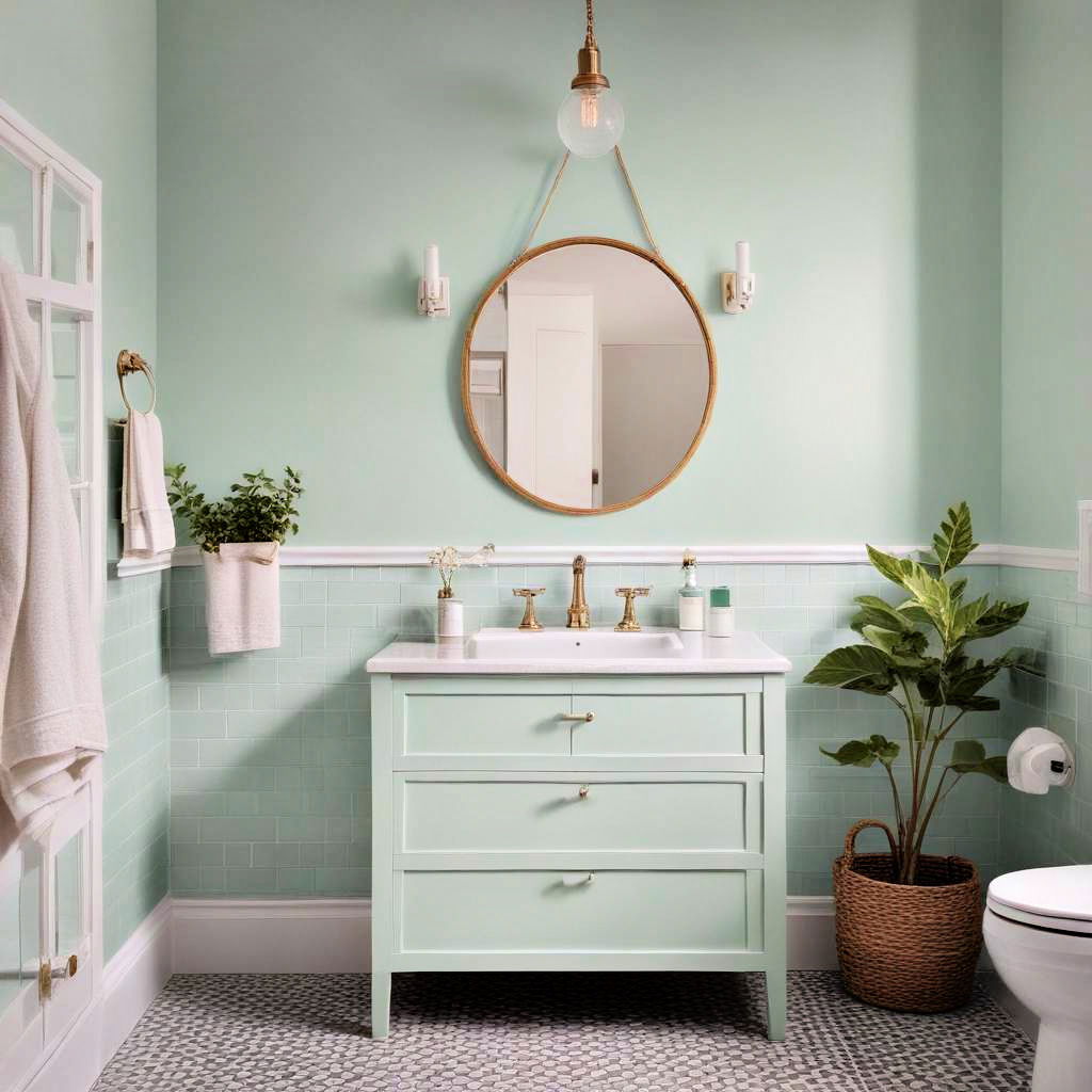 soft mint bathroom paint