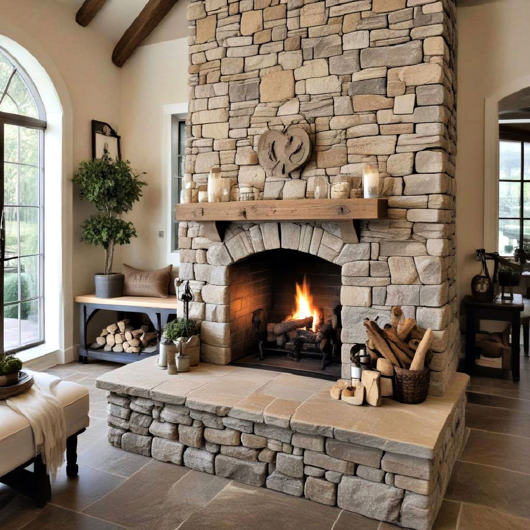 stone hearth bench