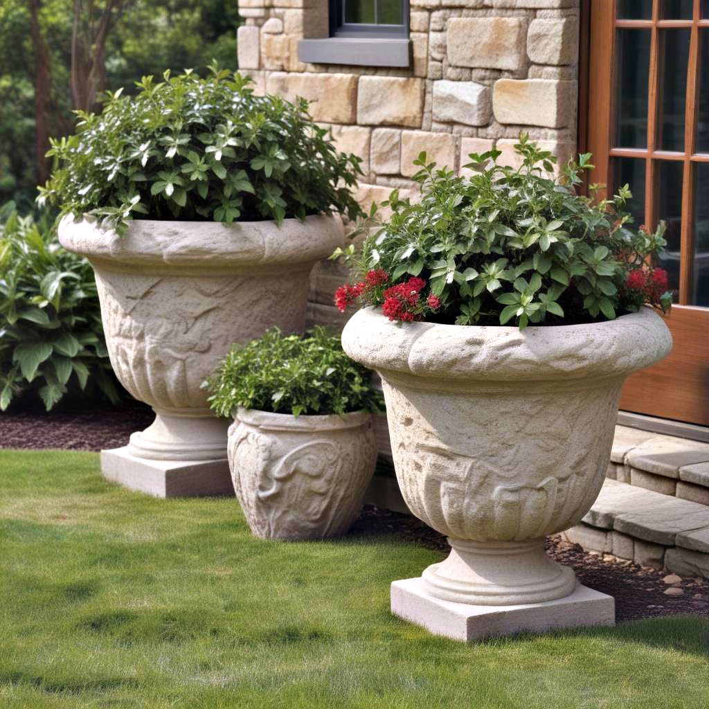 stone planters