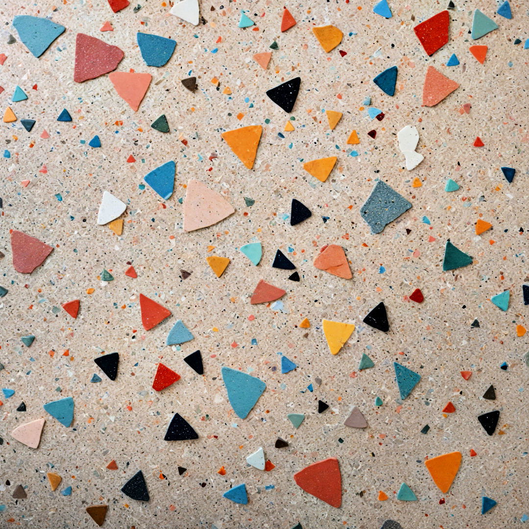 terrazzo accent wall