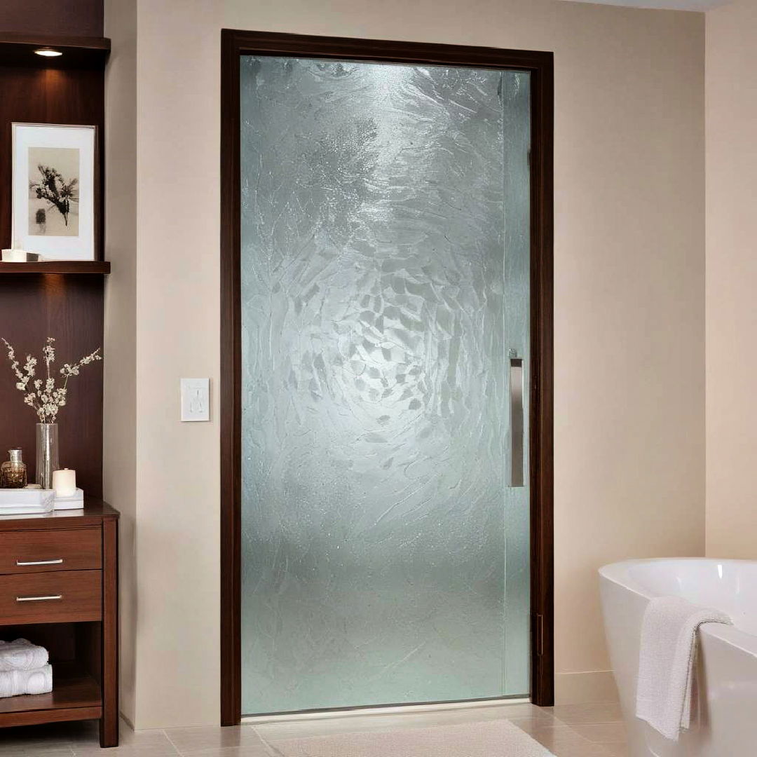 textured glass door