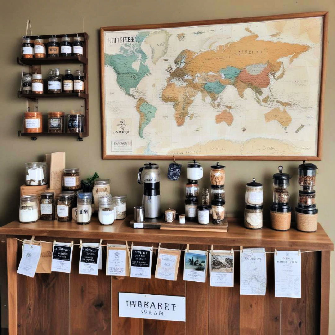 travel inspired coffee bar