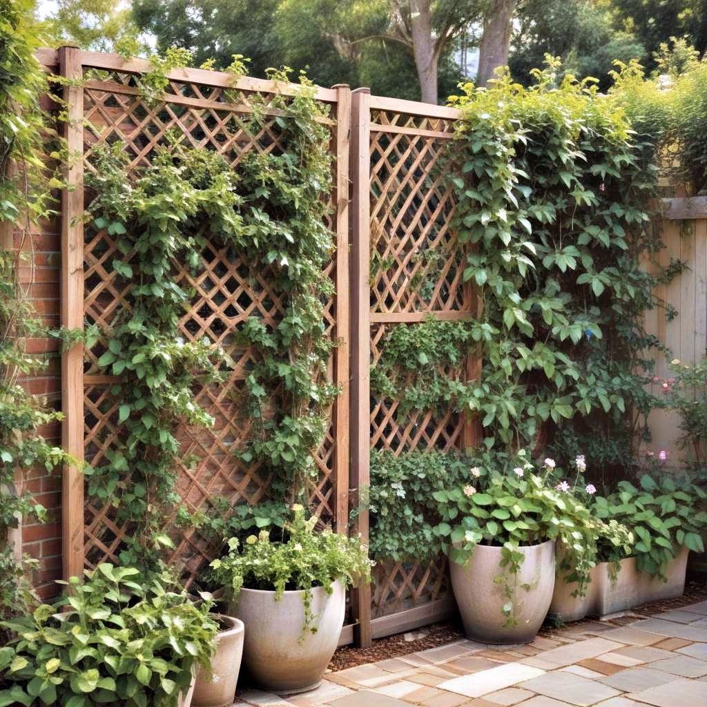 trellis with climbing plants