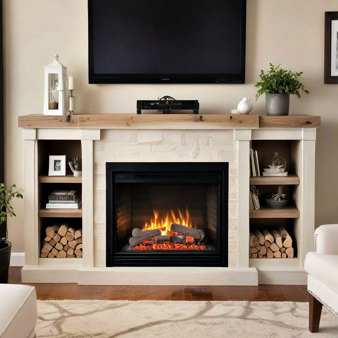 tv stand fireplace