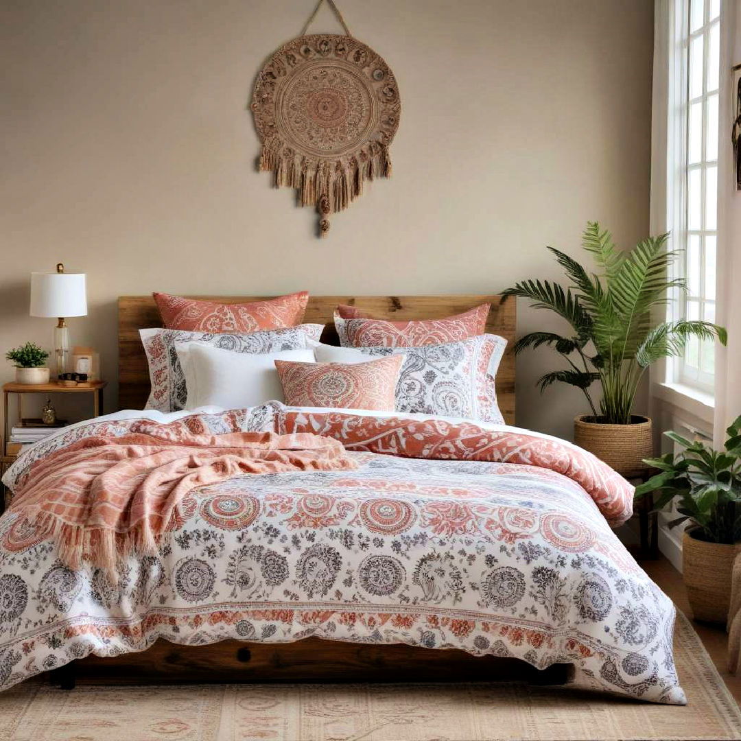 use boho inspired bedding