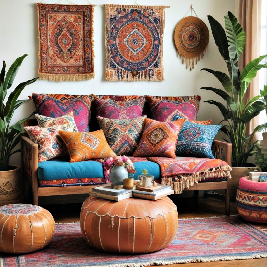 use bright bold pillows
