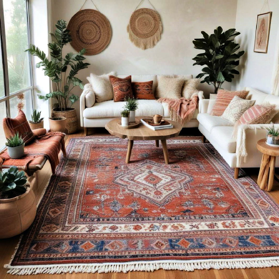 use layered rugs