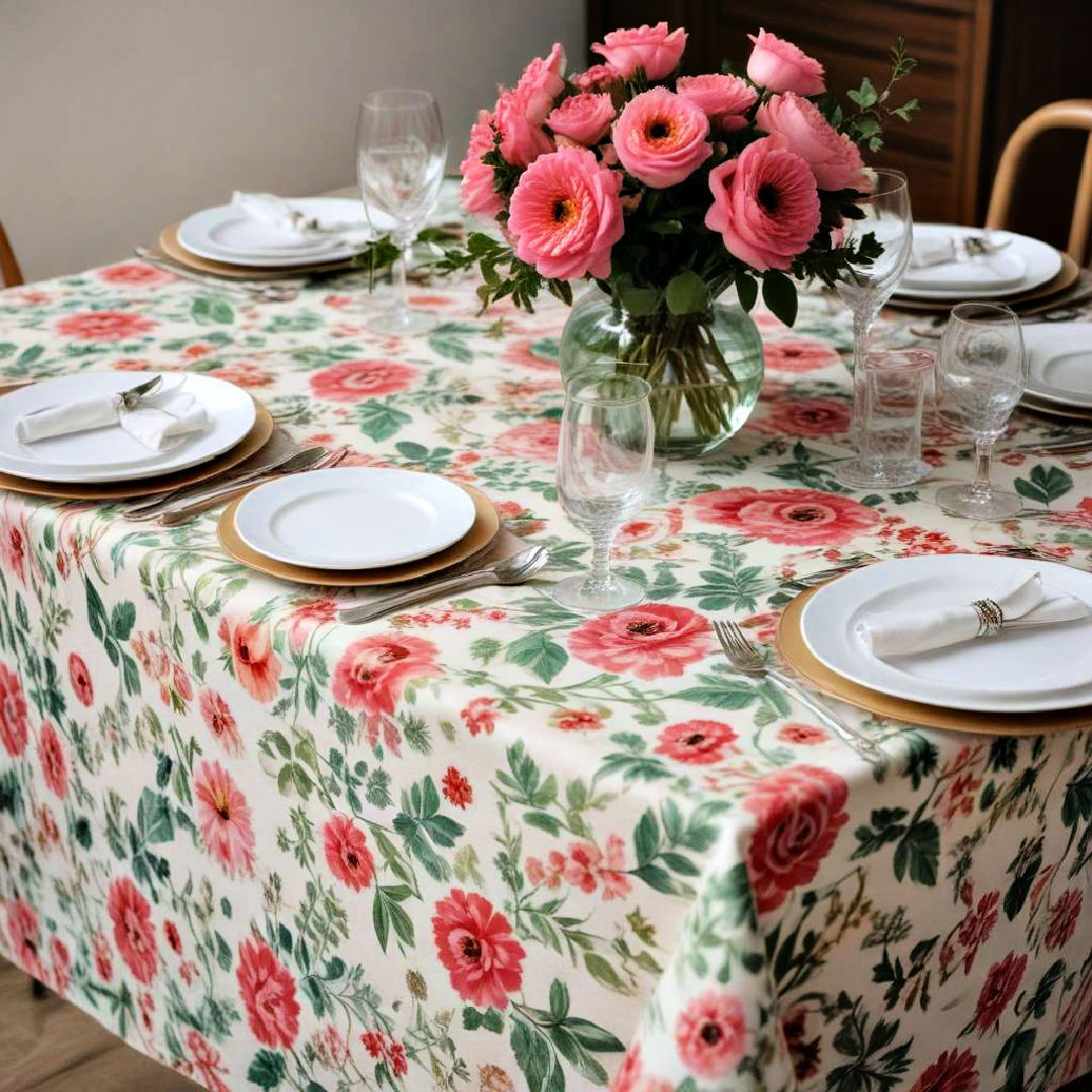 use patterned tablecloths