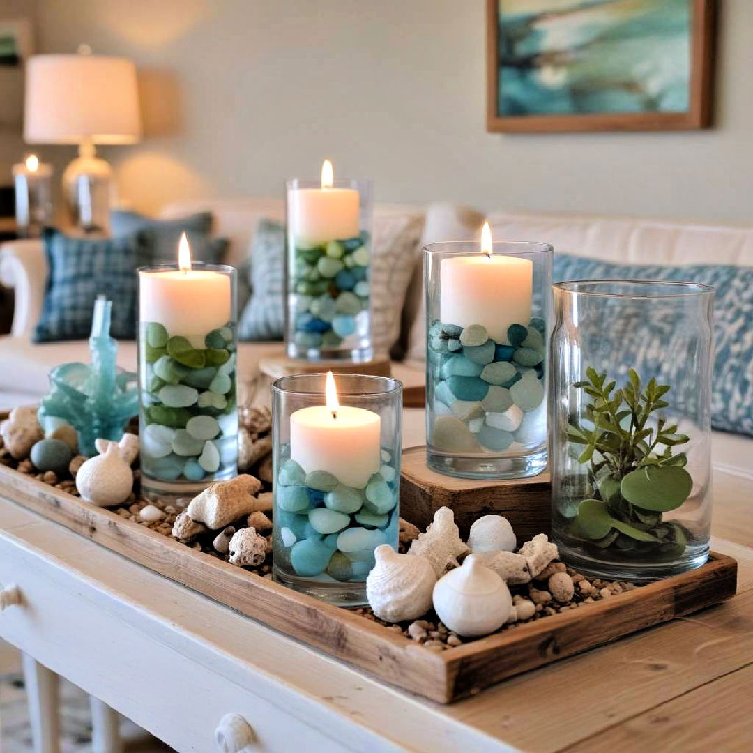 use seaglass accents