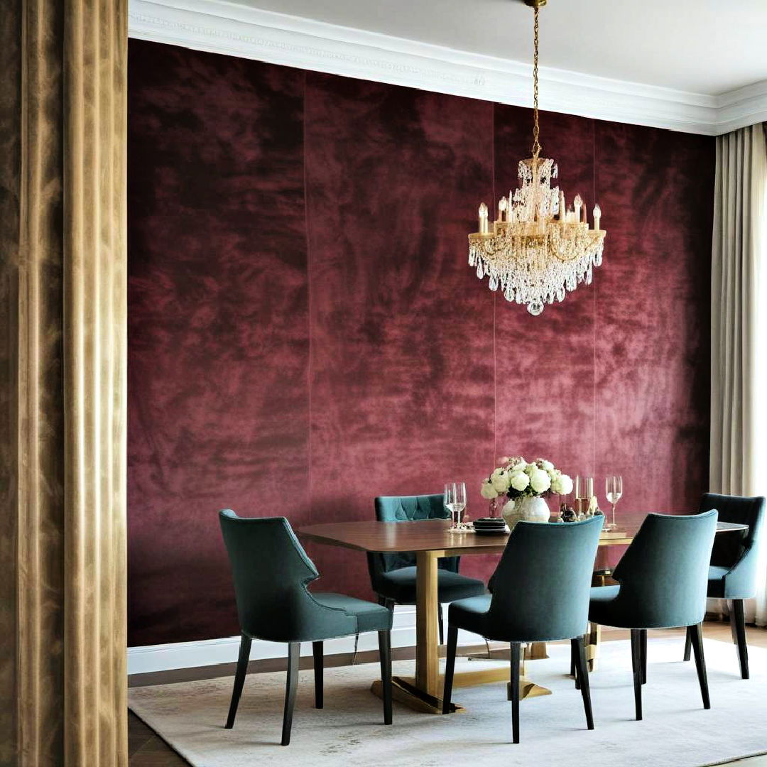 velvet fabric accent wall