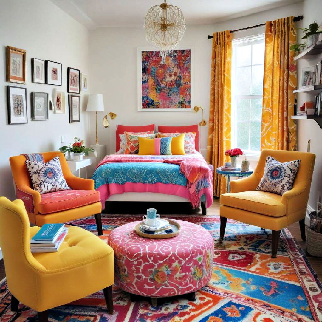 vibrant sitting area