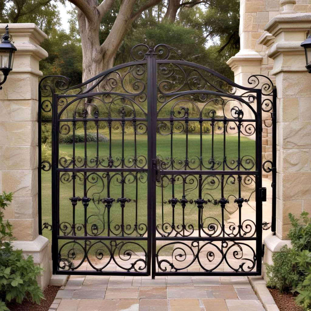 vintage inspired scrollwork gates