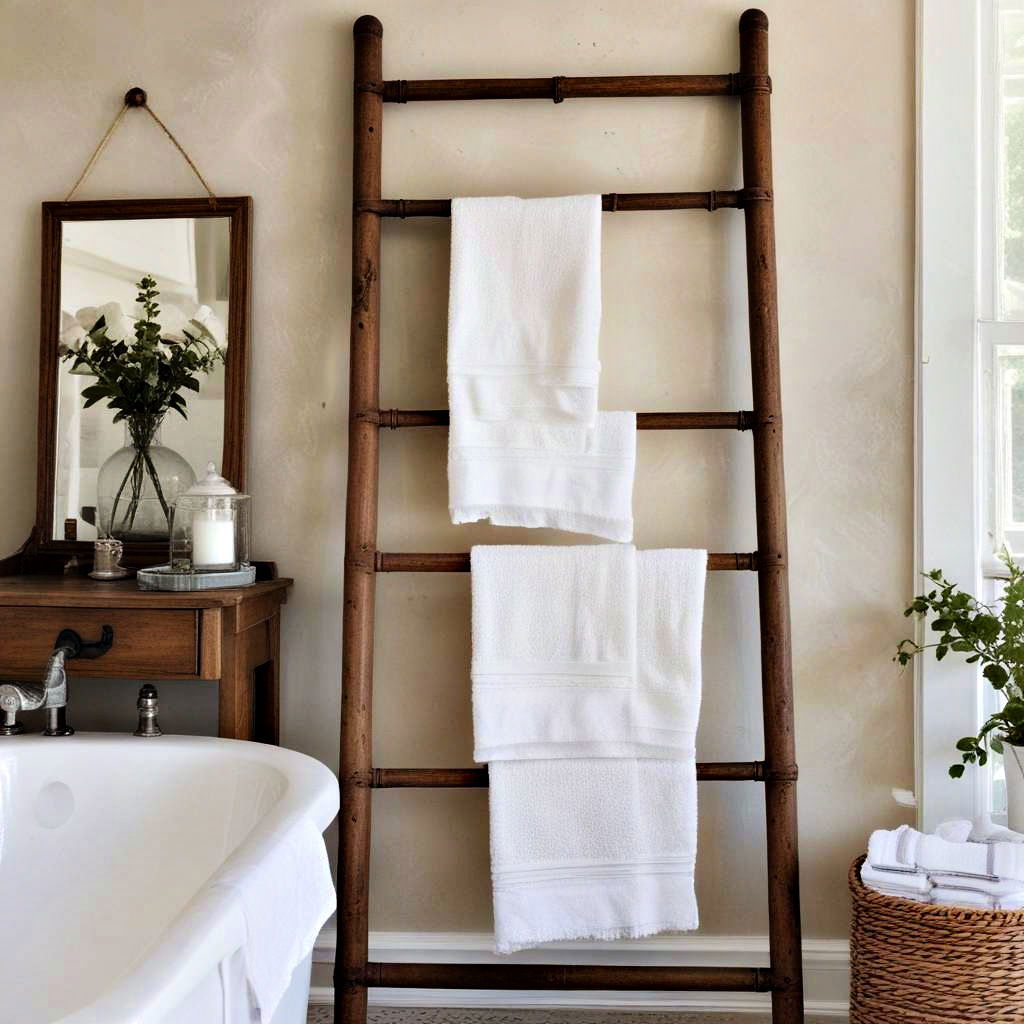 vintage ladder for towels