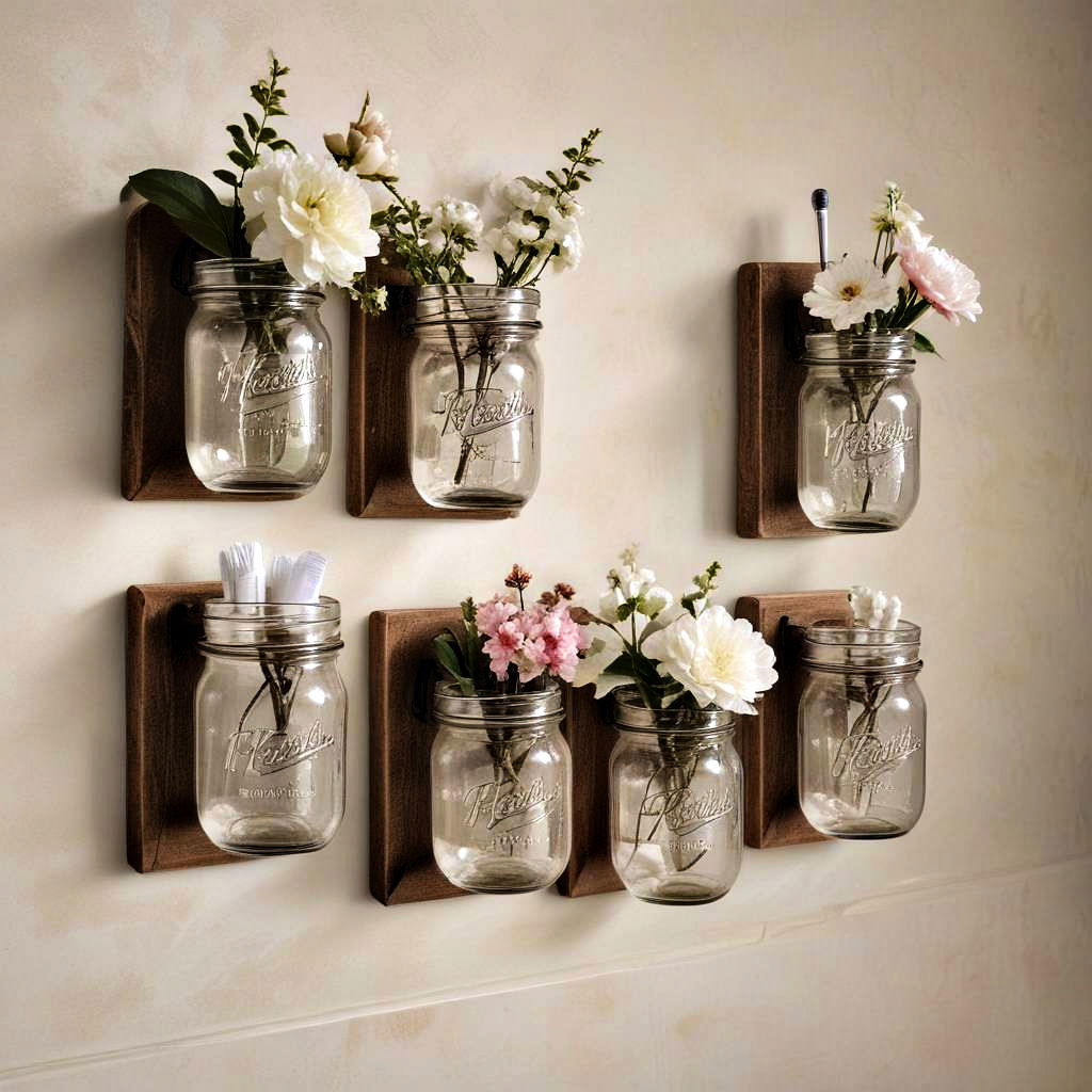 wall mounted mason jars